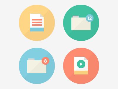 Files and folders creative files flat folders icons illustration projects