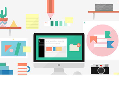 Werk Desk app creative desk dropbox illustration project management