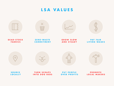LSA Values Symbols clean illustration vector web