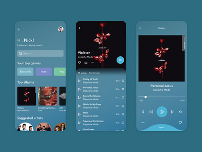 Music Player - UI daily: day 9 blue design glassmorphism mobile app music music player player ui ui daily