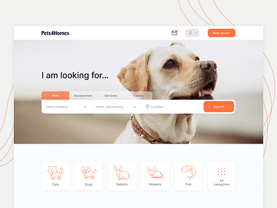 Pets E-commerce day 12 design e-commerce orange pets platform ui ui daily website