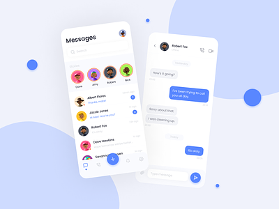 Direct messaging - UI daily: day 13 blue design direct messages mobile app ui ui daily