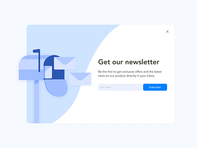Pop-up - UI daily: day 16 blue day 16 design illustration newsletter overlay pop-up subscribing ui ui daily