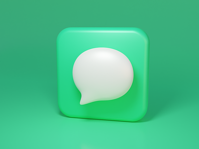 Message icon 3d blender icon ui