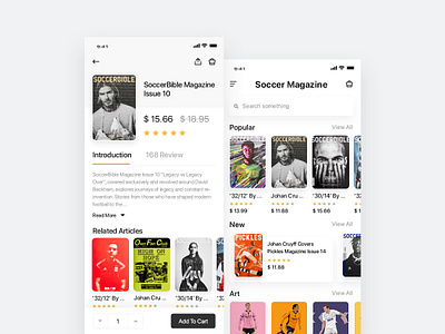 Soccer Magazine app design interface design magazine soccer ui