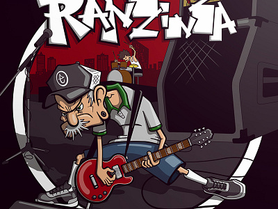 Ranzinza cartoon cover art guitar guitarist illustration punk punkrock rock stage