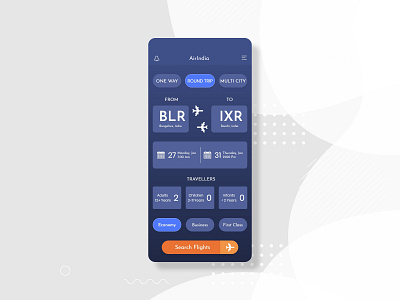 Booking flight App interface