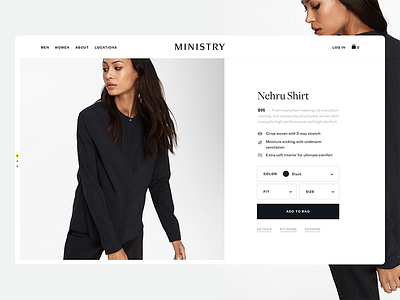 Ministry branding e commerce menswear ui web design womenswear