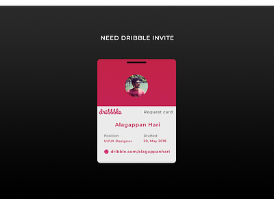 Request Card alagappanhari ball dribbble id card invite photoshop request