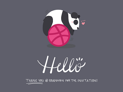 Hello! debut digital art illustration panda