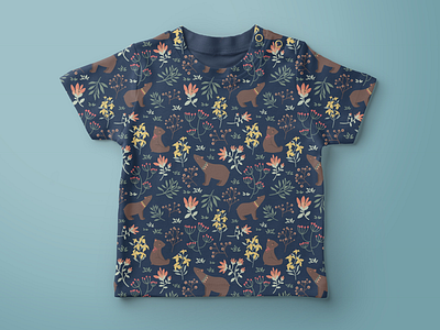 Little Bears bears flowers illustration kid mock up nature pattern surface design t shirt