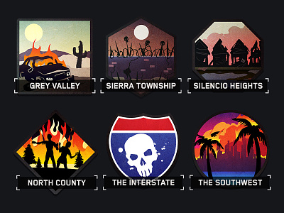 Zombie Gunship Survival - region icons