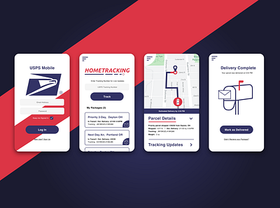 USPS Package Tracking Concept interface design product design ux uxdesign