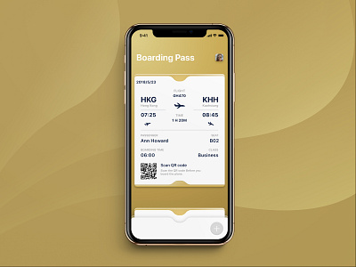 #024 - Boarding Pass air boarding boardingpass daily ui gold golden history luxury plane tickets ui ui challange ux
