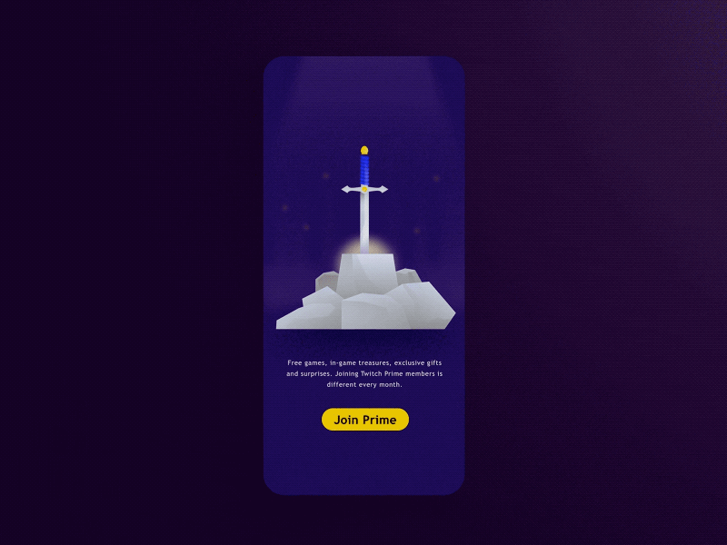 #026 - Subscribe animation daily ui illustration interface mobile prime principle purple stone subscribe sword sword in the stone ui ui challange