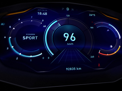 #34 - Car Dashboard car car dashboard clean concept daily ui dashboard design future interface sample speed sport ui ui challange ux