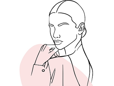 Woman portrait in Line Art style