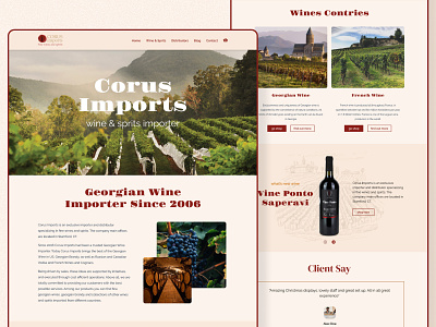Redesign Website Corus Imports figma graphic design ui ux web design wine site