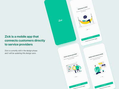 Zick branding design illustration logo mobile mobile app uidesign ux