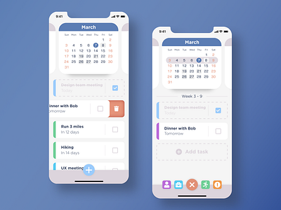 Task App app blue calendar colors design flat icons ios light list management minimal mobile tags task todo ui ux