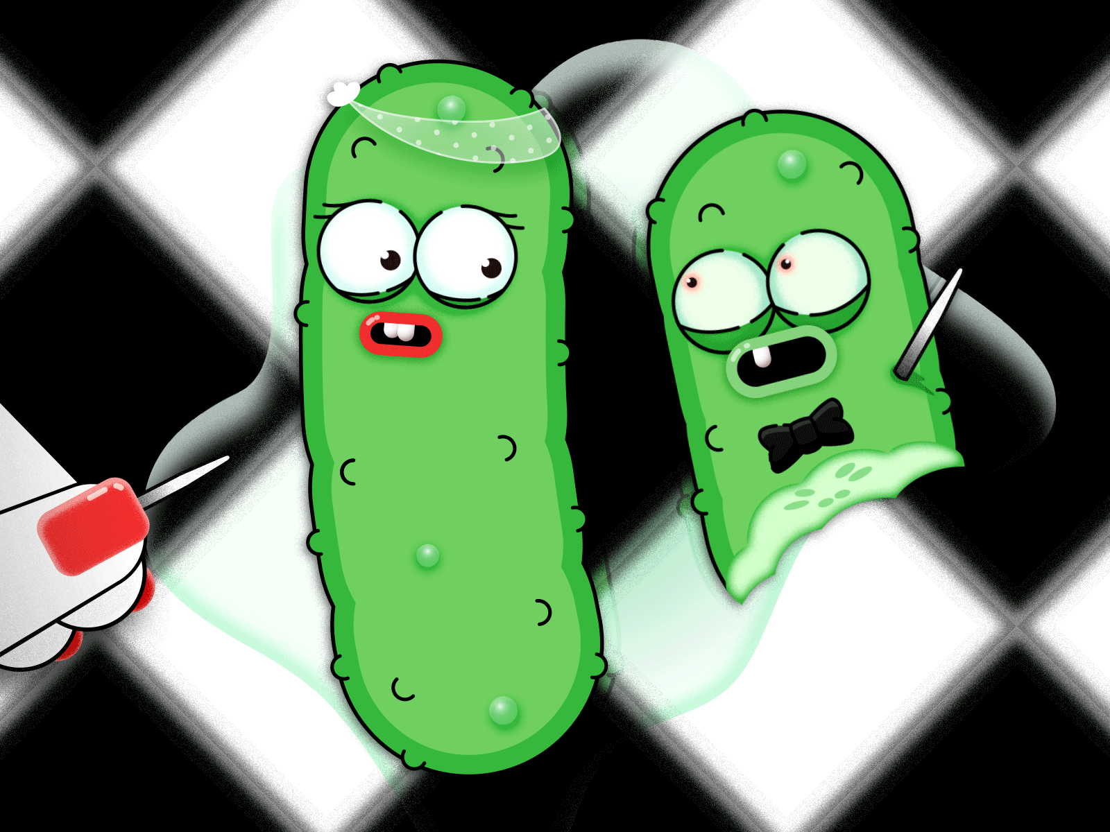 Pickle Wedding adobe after effects after effects animation animation character animation character design motion design motion graphics shape layers