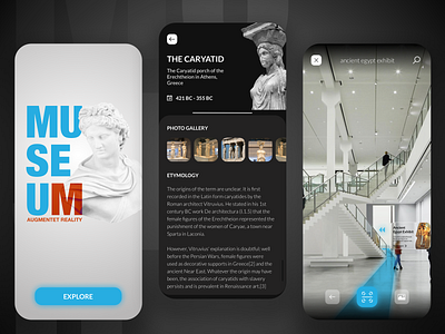 Musem AR App app augmented reality design mobile app museum ui ui design uidesign user interface