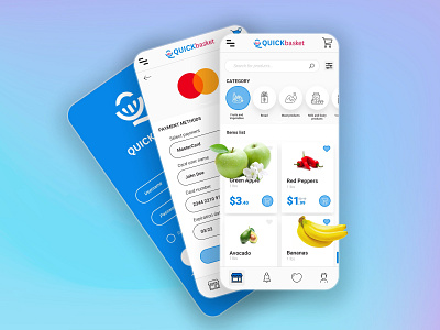 QucikBasket App delivery delivery app design groceries grocery grocery app grocery store online store store ui ui design uiux ux ux design