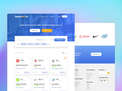 Zaposli.me Jobs Searching Platform design job listing job search jobs onboarding ui ui design uiux ux ux design web design