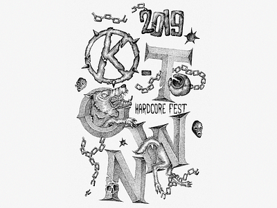 Poster for k-town festival 2019 art artist design dots dotswork hardcore hardcore music illustration illustrator punk punk rock