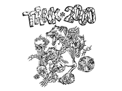 T-shirt design for Tank-2000 art artist black design dots dotswork hardcore hardcore music illustration illustrator merch merch design merchandise music art punk punk rock
