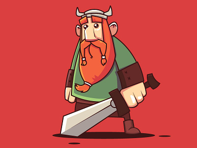 Uggi character illustration sword vector viking