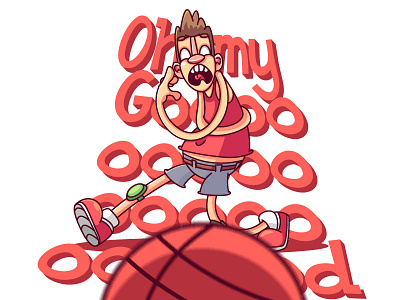 basketball ball basketball character fear funny illustration vector