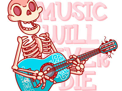 skeleton character funny illustration music skeleton vector