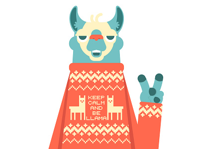 peace and llamas! flat illustrator llamas vector art