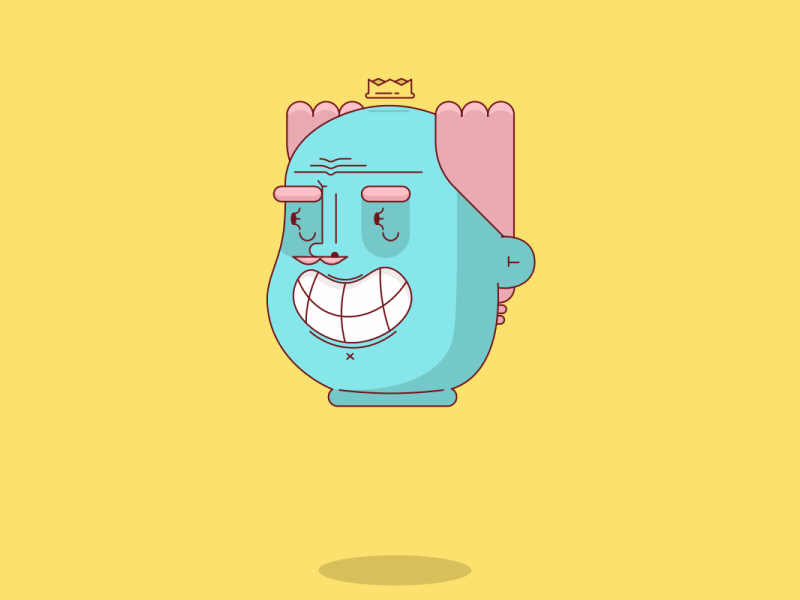 Face King 2d aftereffects animation character characteranimation funny illustration motion motiondesign vector
