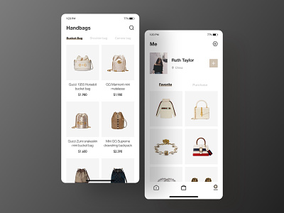 E-commerce App Interface for gucci app ui