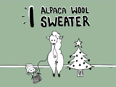 Holiday Countdown - 1 Day till Christmas! alpaca characters countdown hand drawn hermit crab holiday illustration photoshop sweater tree wool