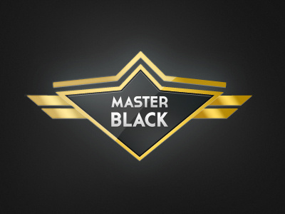 Badge Concept for Reward Level 3 Master badge black gold silver stripes vector