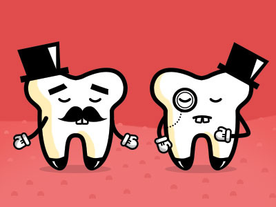 Wisdom Teeth buck teeth gloves monocle moustache mouth tap shoes taste buds teeth tongue top hats vector