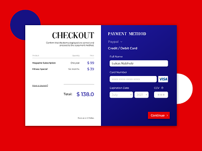 Credit Card Checkout - Daily UI branding dailui daily design flat minimal type typography ui ux web website