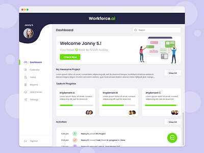 Task Management Dashboard Concept clean dashboard digital icon design illustraion optimizing work task management typogaphy ui ux web