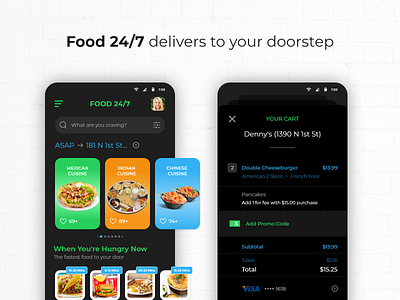 Online Food Ordering & Delivery Mobile App adobe illustrator adobexd food delivery app illustration interation design mobile app uiux