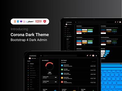 Corona Dark Admin Dashboard admin admin dashboard application design bootstrap bootstrap 4 dark app graph html5 product sass ui ux webapp