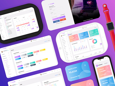 Purple Admin Dashboard analytical bootstrap bootstrap 4 bootstrap admin button calendar chart ecommence graph logo pie chart product purple typography webapp