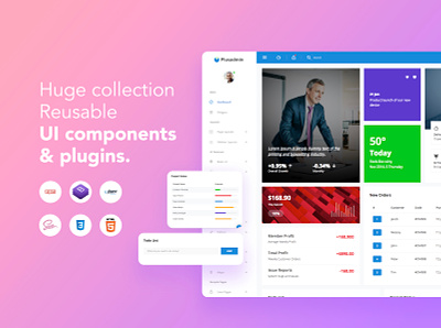 Plus Admin Dashboard admin theme analytical app bootstrap bootstrap 4 business button chart components crm graph order pie chart pie charts table tickets webapp