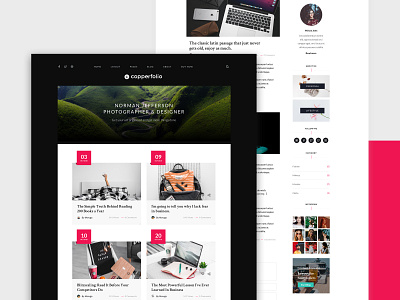 Copperfolio Blog article page blog branding clean e commerce landing page layout medium photo post sidebar simple typogaphy ui ui ux design webapp webdesign webpage website