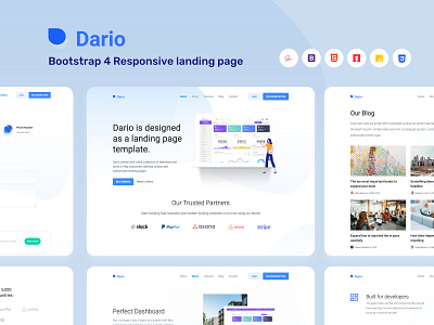 Dario Landing Page concept design icons illustration landing page design landingpage ui ux vector vectors web webapp website website design