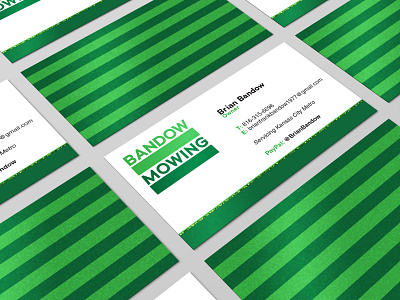 Bandow Mowing branding business card design logo design