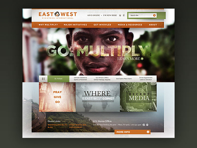 East West Landing Page brand identity ui web