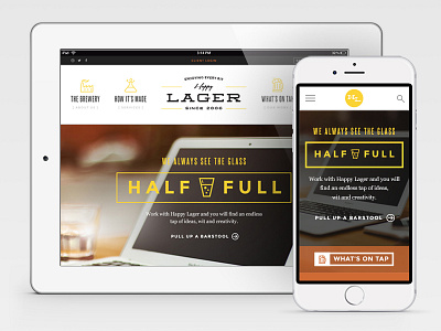 Happy Lager Responsive agency bar beer craft modern photography responsive ui warm website